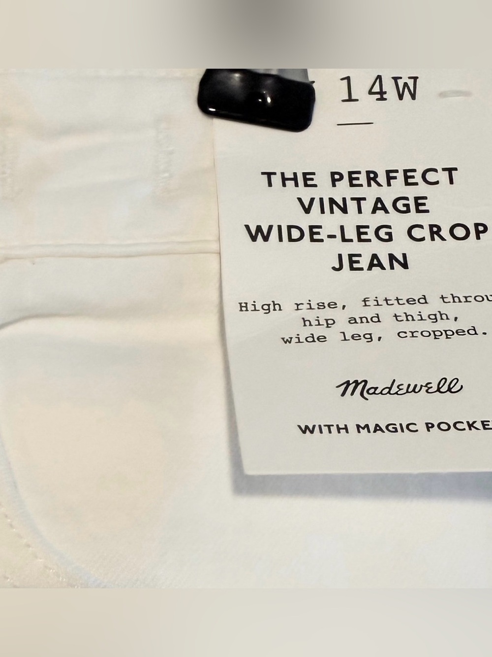 Madewell Plus Perfect Vintage High-Rise Wide-Leg Crop Jeans Tile White Size 14 - Picture 7 of 7